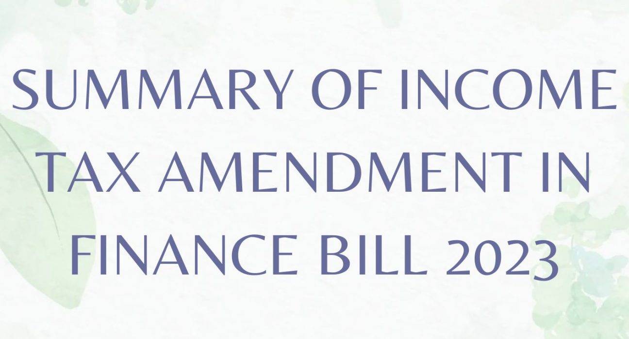 Tax amendment in Finance Bill 2023 easy summary TaxLedgerAdvisor